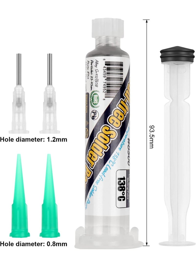 BEEYUIHF Lead Free Solder Paste, 138 Low Temp Solder Paste, Sn42 Bi58 Solder Flux, Tin Cream, Solder Flux Paste, For LED PCB (1.05oz/30g) - Image 2
