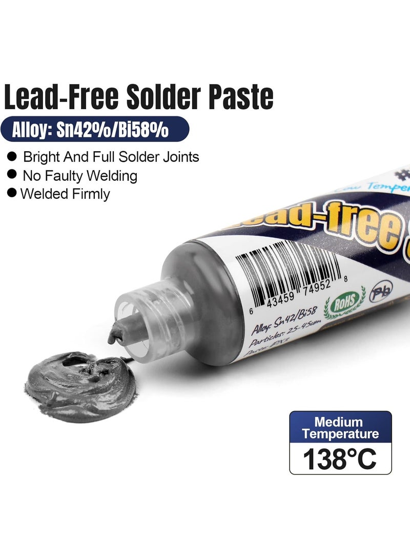 BEEYUIHF Lead Free Solder Paste, 138 Low Temp Solder Paste, Sn42 Bi58 Solder Flux, Tin Cream, Solder Flux Paste, For LED PCB (1.05oz/30g) - Image 3
