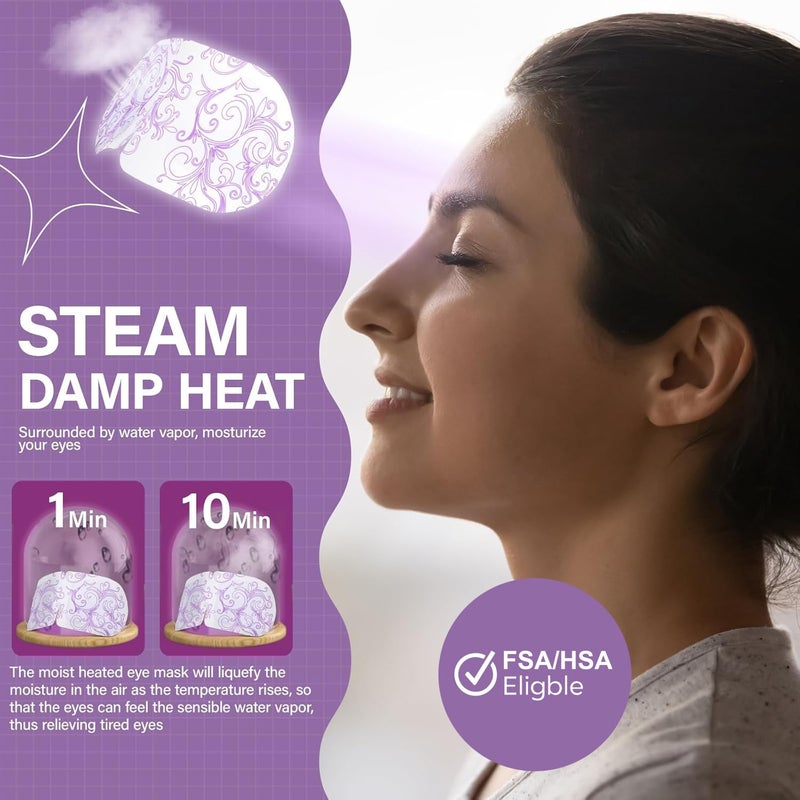 ProCIV 16 Packs Steam Eye Masks for Dry Eyes Self Heated Eye Mask Disposable Sleep Mask Soothing Headache Relief Dry,Hot Warm Compress for Stress Relief Relief Eye Fatigue, Spa Gifts - Image 2