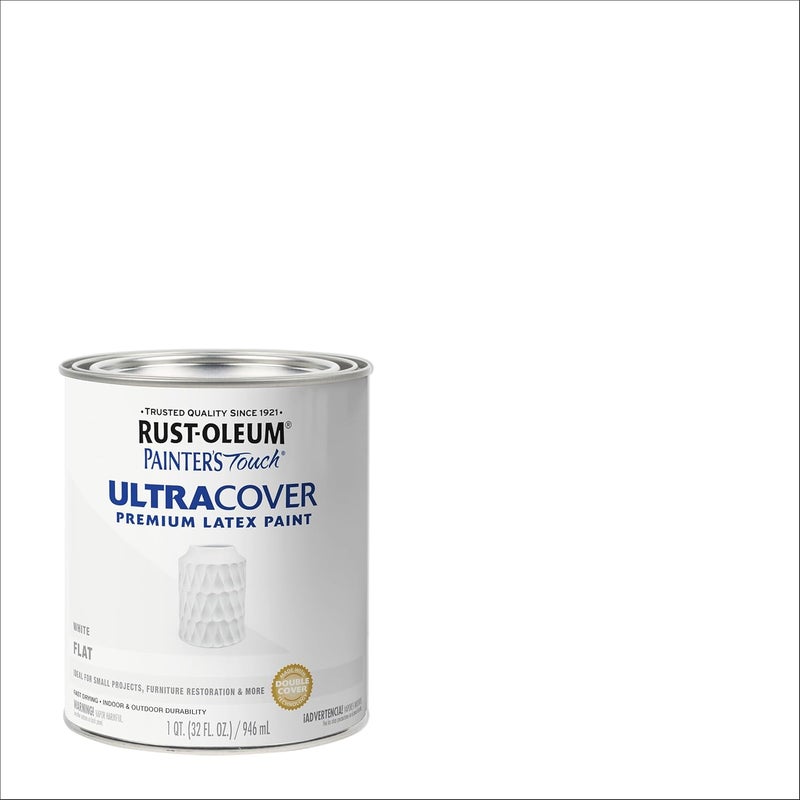 Rust-Oleum Painter's Touch Ultra Cover Premium Latex Paint, 1 Quart, Flat White - Image 3