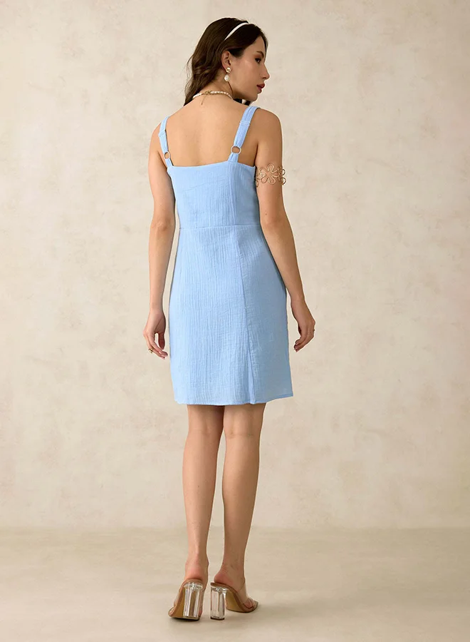 Virgio VIRGIO 100% Cotton Strappy Square Neck Mini Dress