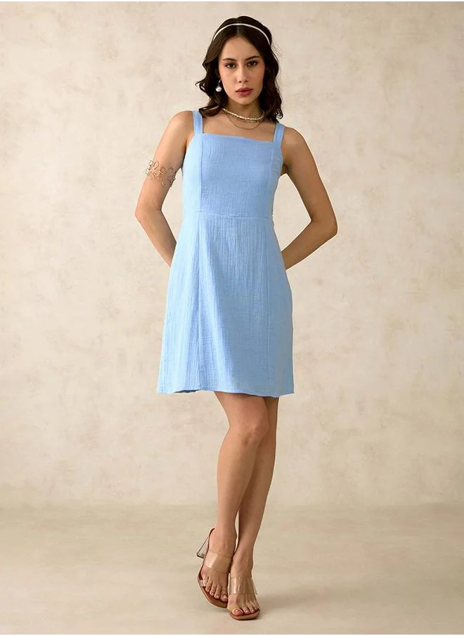Virgio VIRGIO 100% Cotton Strappy Square Neck Mini Dress