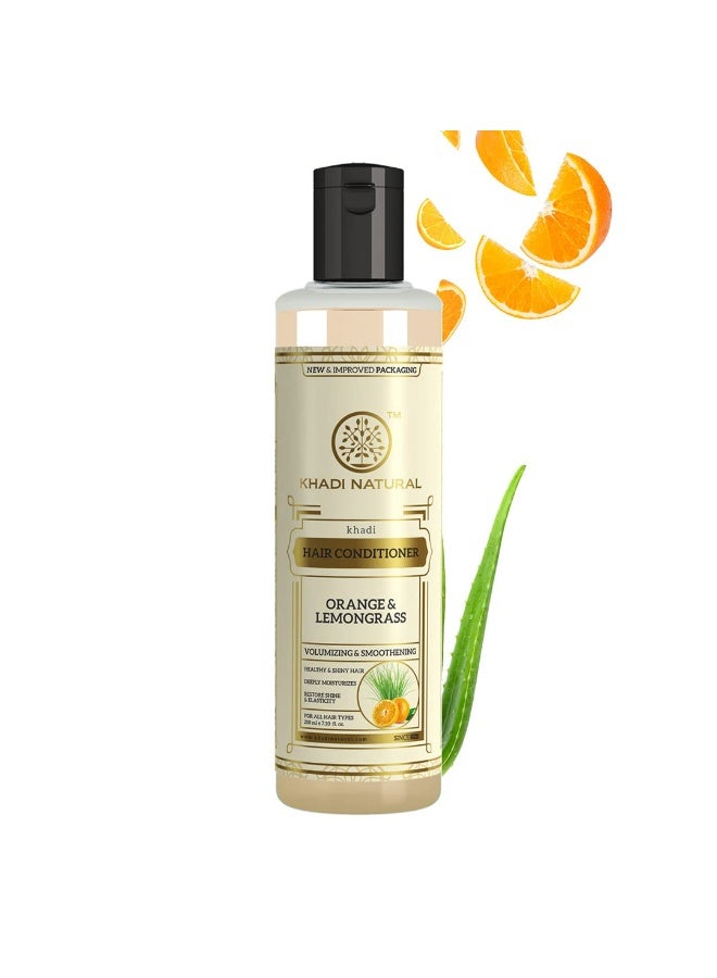 Khadi Natural Natural Orange & Lemongrass Herbal Hair Conditioner for Frizzy and Damaged Hair, All Types, 210 Millilitre - Image 1