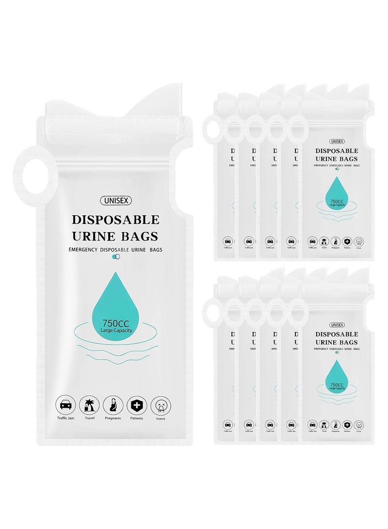 Excefore Disposable Urinal Bag, Emergency Disposable Urinal Bags, 750CC 10Pack Portable Camping Pee Bag, Vomit Bag, Unisex Urine Bag for Traffic Jams, Camping, Hiking, Pregnant, Patient, Kids - Image 1