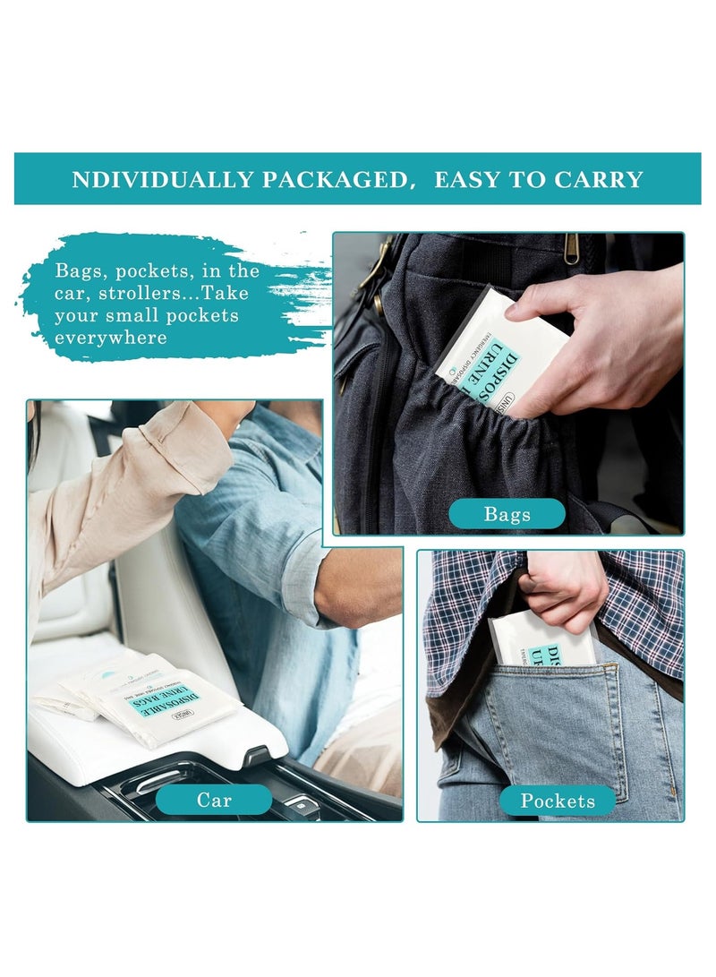 Excefore Disposable Urinal Bag, Emergency Disposable Urinal Bags, 750CC 10Pack Portable Camping Pee Bag, Vomit Bag, Unisex Urine Bag for Traffic Jams, Camping, Hiking, Pregnant, Patient, Kids - Image 3
