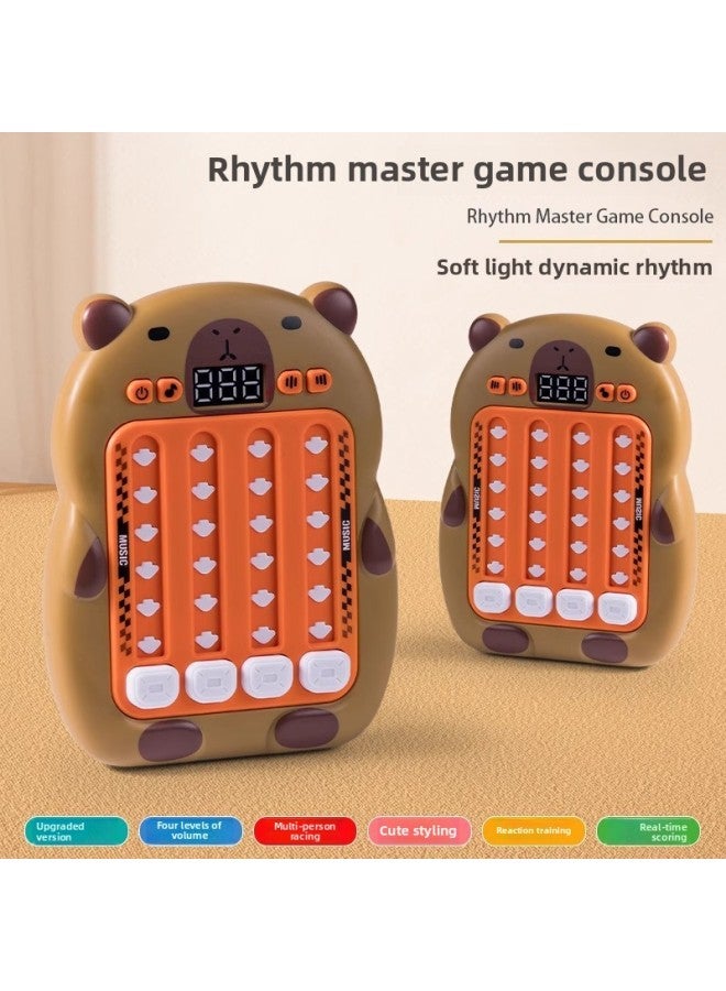 Children's Kapi Bala Rhythm Master Dance Game Machine Puzzle Break-through Handheld Dance Machine Fun Decompression Toy-Color:Kapibala Game Console [regular Battery Version] Color Box