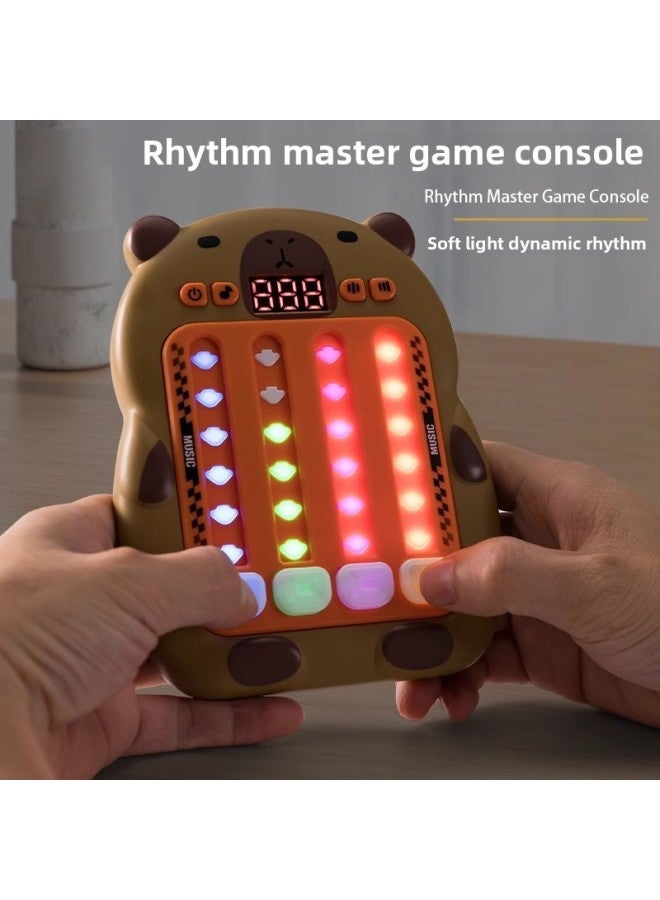 Children's Kapi Bala Rhythm Master Dance Game Machine Puzzle Break-through Handheld Dance Machine Fun Decompression Toy-Color:Kapibala Game Console [regular Battery Version] Color Box