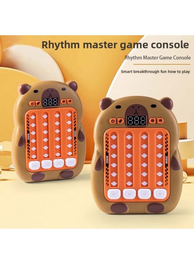 Children's Kapi Bala Rhythm Master Dance Game Machine Puzzle Break-through Handheld Dance Machine Fun Decompression Toy-Color:Kapibala Game Console [regular Battery Version] Color Box