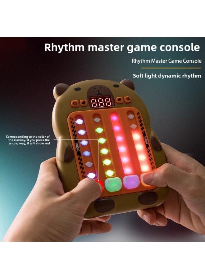Children's Kapi Bala Rhythm Master Dance Game Machine Puzzle Break-through Handheld Dance Machine Fun Decompression Toy-Color:Kapibala Game Console [regular Battery Version] Color Box