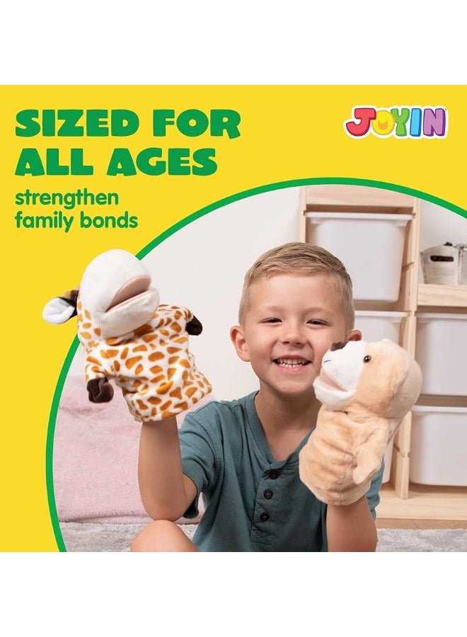 JOYIN 6Pcs Kids Hand Puppet Set with Working Mouth, Toddler Animal Plush Toy Includes Elephant, Giraffe, Lion, Bear, Raccoon and Monkey for Show Theater, Birthday Gifts - Image 4