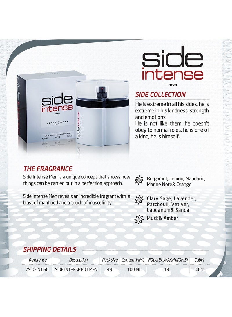 Louis Varel Side Intense Men EDT 100ml - Image 4