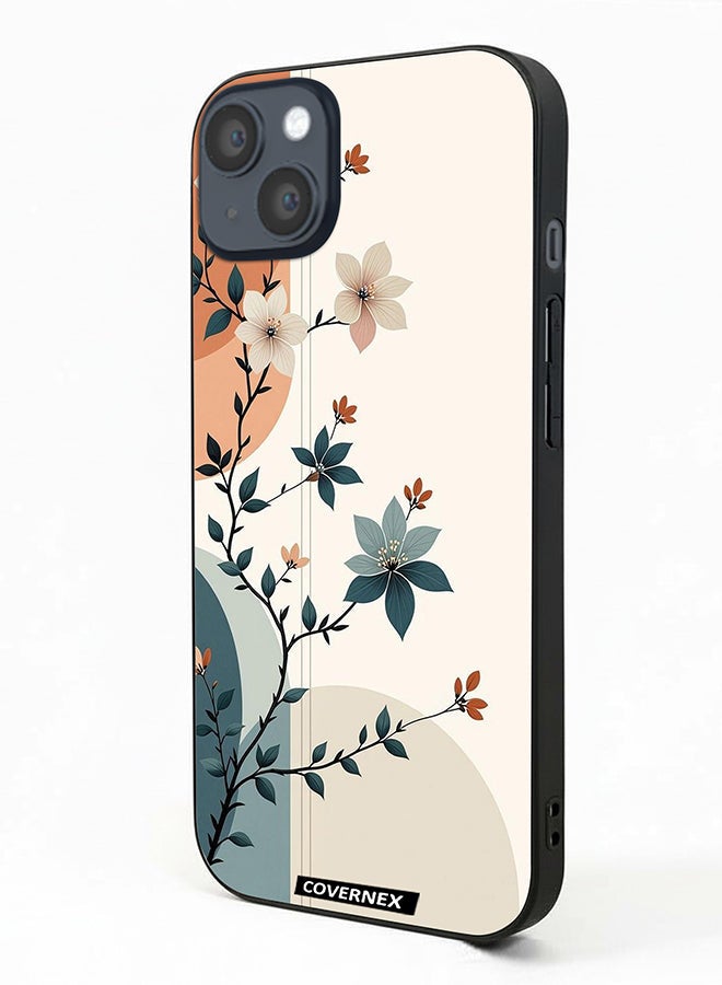 Covernex Apple iPhone 14 Plus Protective Case Cover Printed Featuring Elegant Leafy Branches - Image 1