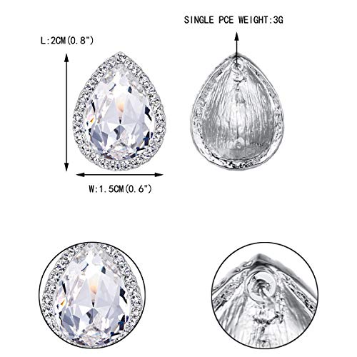 EVER FAITH Women's Austrian Crystal Wedding Teardrop Stud Earrings Clear Silver-Plated-Base - Image 4