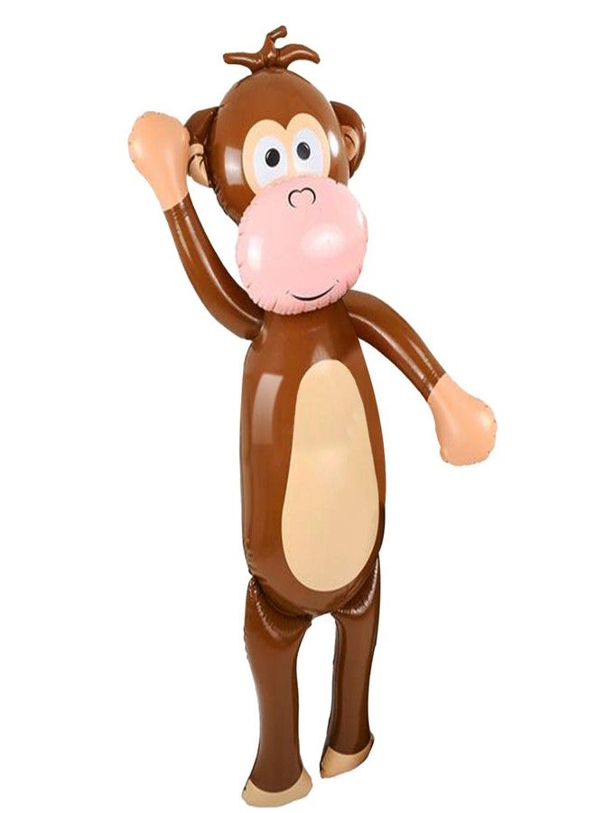ArtCreativity 54 Inch Monkey Inflate, 1 PC, Cute Zoo Party Decorations, Fun Party Inflates for Animal-Themed Parties, Nursery and Playroom Décor Idea, Inflatable Monkey Toys for Kids, Brown - Image 1