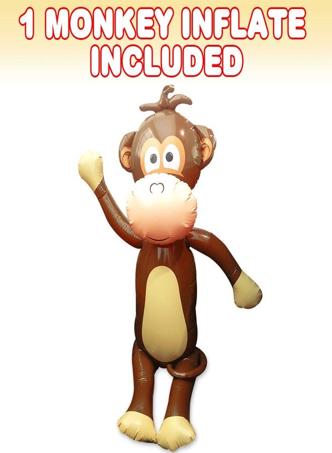 ArtCreativity 54 Inch Monkey Inflate, 1 PC, Cute Zoo Party Decorations, Fun Party Inflates for Animal-Themed Parties, Nursery and Playroom Décor Idea, Inflatable Monkey Toys for Kids, Brown - Image 2