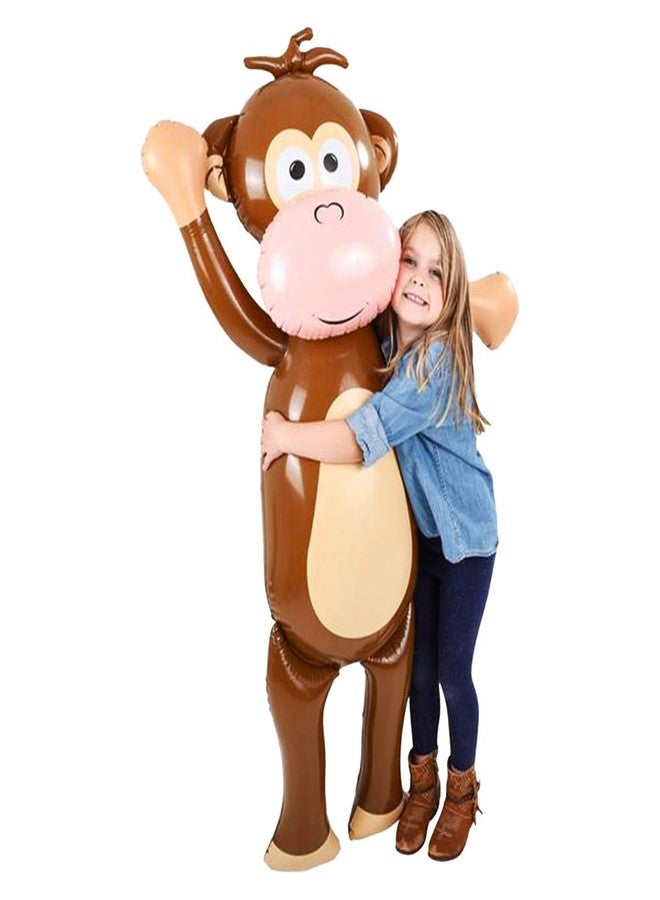ArtCreativity 54 Inch Monkey Inflate, 1 PC, Cute Zoo Party Decorations, Fun Party Inflates for Animal-Themed Parties, Nursery and Playroom Décor Idea, Inflatable Monkey Toys for Kids, Brown - Image 5