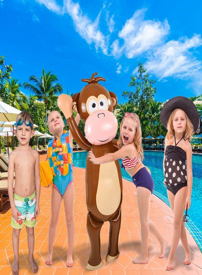 ArtCreativity 54 Inch Monkey Inflate, 1 PC, Cute Zoo Party Decorations, Fun Party Inflates for Animal-Themed Parties, Nursery and Playroom Décor Idea, Inflatable Monkey Toys for Kids, Brown - Image 4