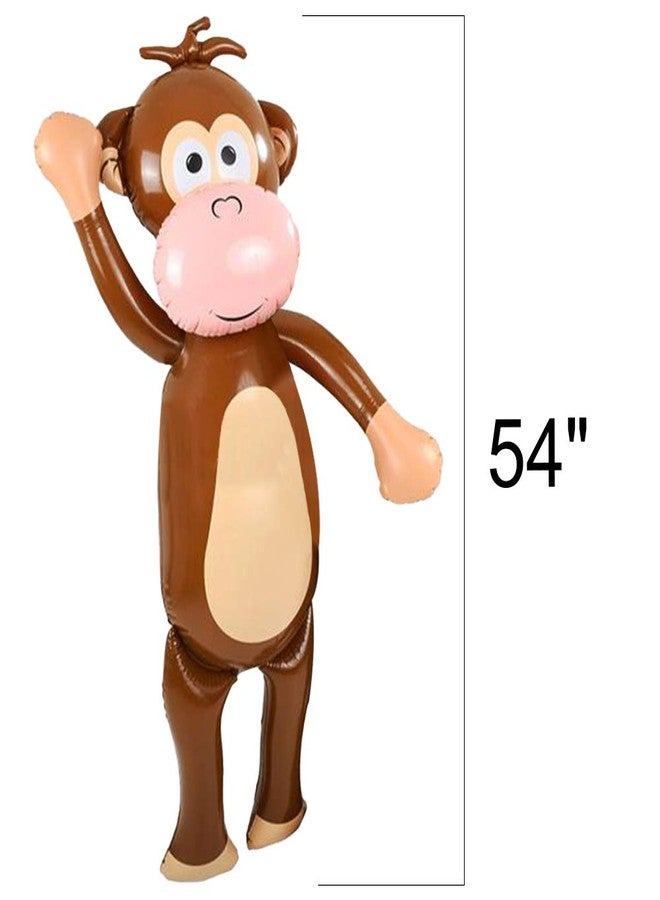 ArtCreativity 54 Inch Monkey Inflate, 1 PC, Cute Zoo Party Decorations, Fun Party Inflates for Animal-Themed Parties, Nursery and Playroom Décor Idea, Inflatable Monkey Toys for Kids, Brown - Image 3