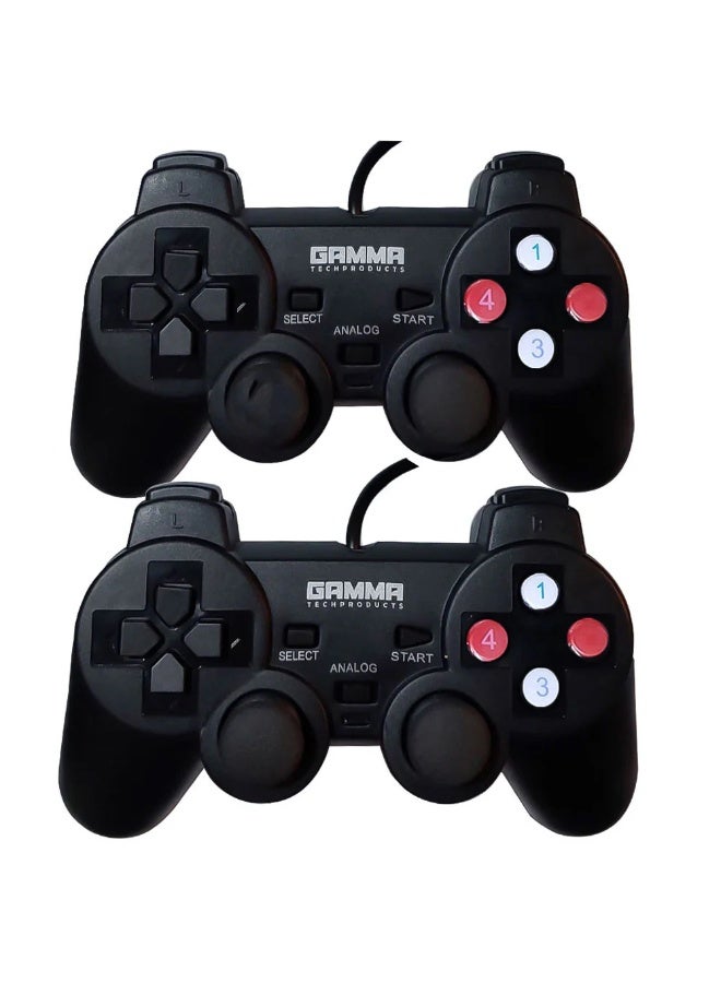 Gamma 2 GAMMA GT-204 Vibrating Gamepad (Black) – Color Edition, USB Wired Controller with Dual Vibration, Compatible with PC & Android - Image 1