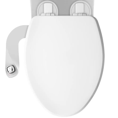 Mayfair Cassel Bidet Bundle, Slow-Close Never Loosen Toilet Seat with Perfect Fit, Fresh Water Spray, Non-Electric, Easy to Install Bidet, ELONGATED, White - Image 1