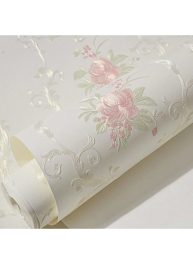 GLOW4U Non-Woven Decorative Flower Contact Paper Self Adhesive Luxury Embossed Floral Peel and Stick Wallpaper for Wall Living Room Bedroom Crafts Wall Decor 20.83 Inches by 9.8 Feet - Image 4