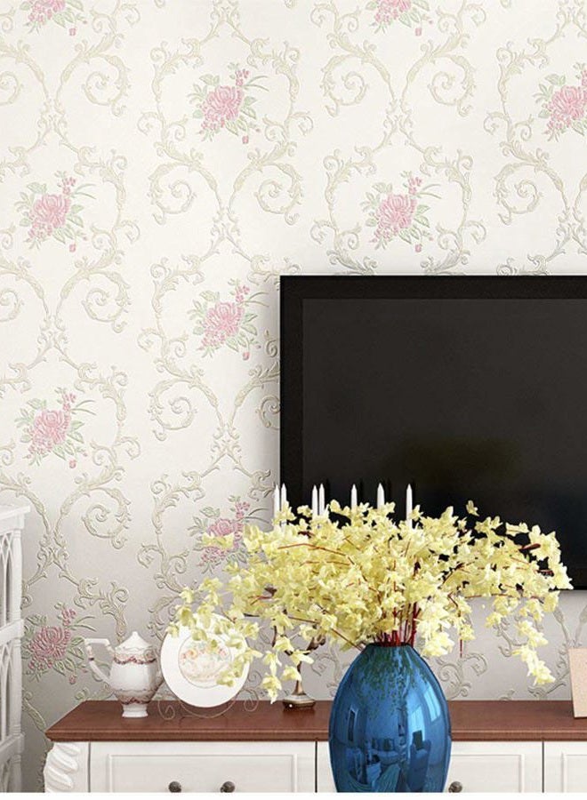 GLOW4U Non-Woven Decorative Flower Contact Paper Self Adhesive Luxury Embossed Floral Peel and Stick Wallpaper for Wall Living Room Bedroom Crafts Wall Decor 20.83 Inches by 9.8 Feet - Image 5