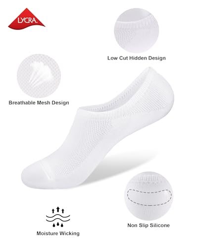 SIXDAYSOX Low Cut Socks Men 8 Pairs White No See Socks Cotton Anti Slip Casual Socks for Loafer Flats Sneakers Socks Size 9-11 - Image 2