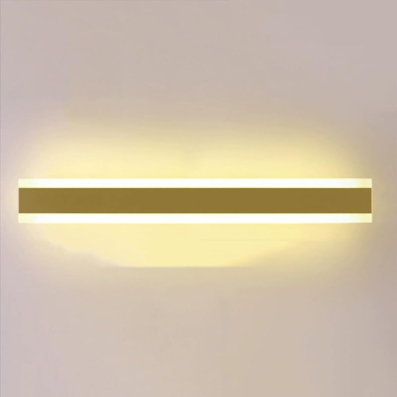 تركيبة إضاءة شمعدان جدار LED - مصباح جدار شريطي مستطيل عصري بسيط قابل للتعتيم لغرفة النوم، غرفة المعيشة، الحمام، المطبخ - أسود - طول 60 سم - Image 1