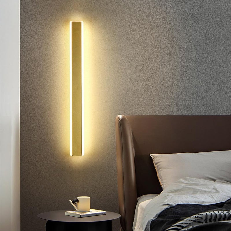 تركيبة إضاءة شمعدان جدار LED - مصباح جدار شريطي مستطيل عصري بسيط قابل للتعتيم لغرفة النوم، غرفة المعيشة، الحمام، المطبخ - أسود - طول 60 سم - Image 3