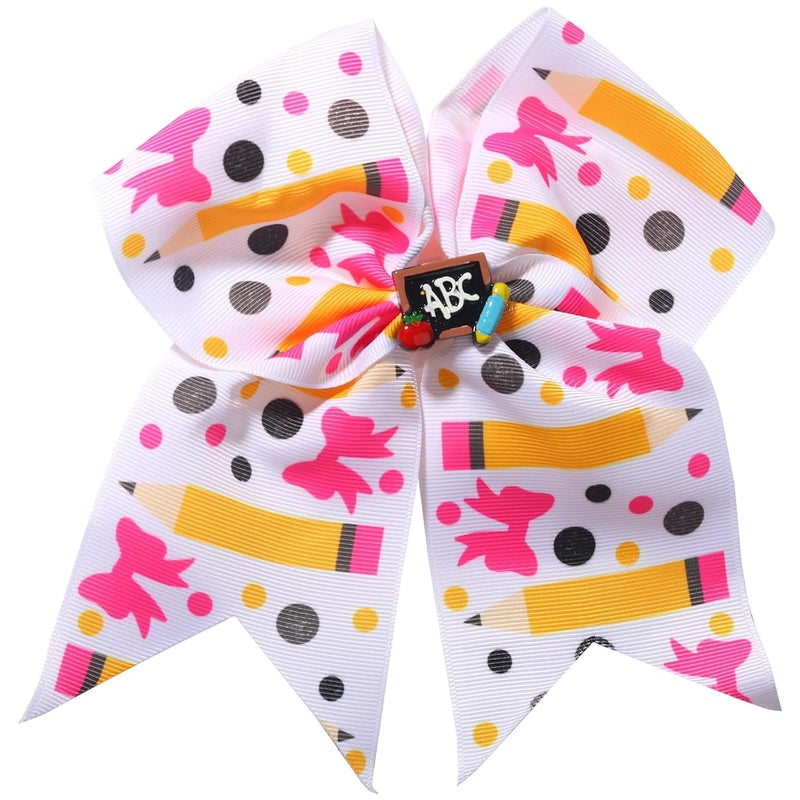 Totelux Pencil Hair Clips Large Bow Hair Barrettes Ponytail Holder Blackboard Apple Hair Bows Alligator Clips for Women Girls Student Back to School Season Hairpin Accessories
