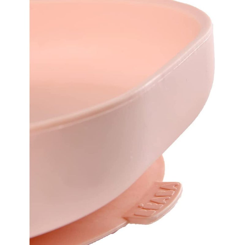 Baba Beaba Baby Silicone Suction Plate - Self Feeding for Toddler - Non Toxic and BPA Free - Durable with Non-Slip Suction Base (Light Pink) - Image 2