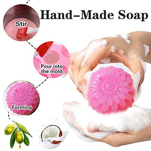 BAREPEPE Silicone Flower Shape Mould Handmade Soap Making Mold 6-Cavity Tray - Pack Of 1, Multicolored, 10 x 10 x 10 Centimeters - Image 3