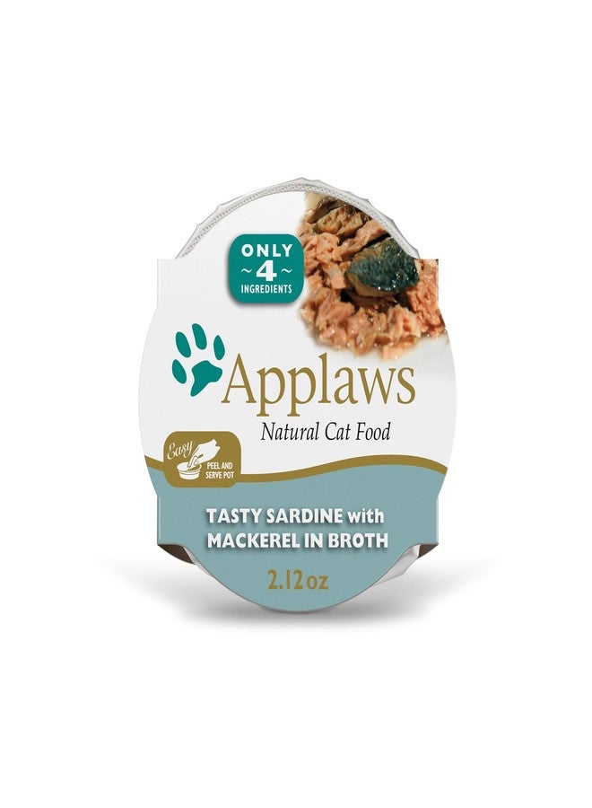 Applaws Natural Wet Cat Food, 18 Count, Limited Ingredient Cat Food Pots, Sardine with Mackerel in Broth, 2.12oz Pots - Image 1