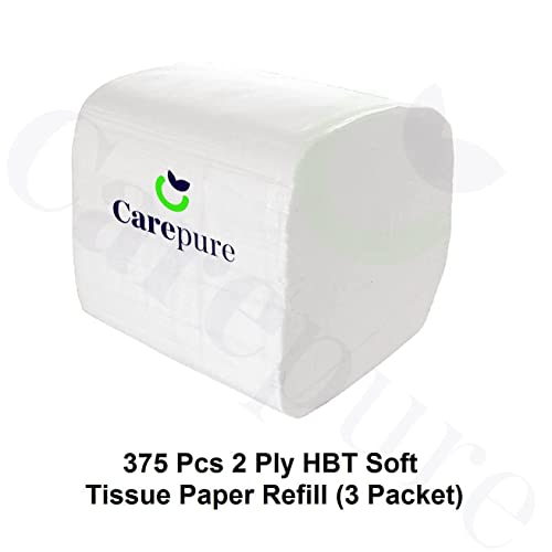 Carepure HBT Pop Up Table Top Soft Virgin Tissue Paper Box Holder Refill Tissue Box Refill | 2 PLY | 4x8 cm | 3500 Pisces Tissue | 28 Tissue Packet Refill - (Popup Tissue Refill) - Image 2