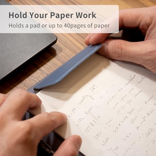LHiDS Creative Magnetic Business Portfolio Lite Resume Padfolio Organizer with Clipboard, Paper Clip, Writing Pad, Pen/Card Holder, Magnetic Closure for Work, School and More (Sky Blue, A5) - Image 5