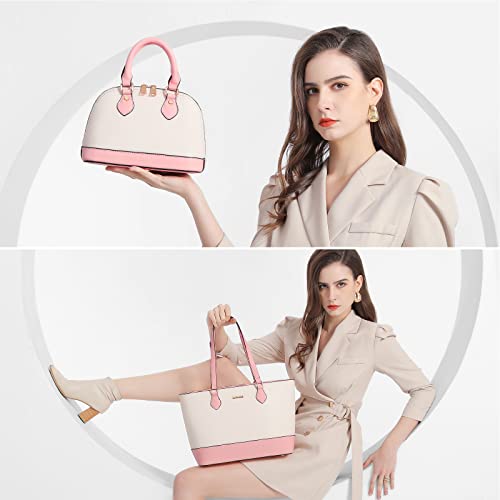 Bagsure 4 قطع حقائب يد نسائية عصرية، محافظ، حقائب كتف، حقيبة توت عادية، حقائب كروس بودي، مجموعة حقائب هدية للسيدات والفتيات، مجموعة حقائب ساتشل للنساء - Image 2