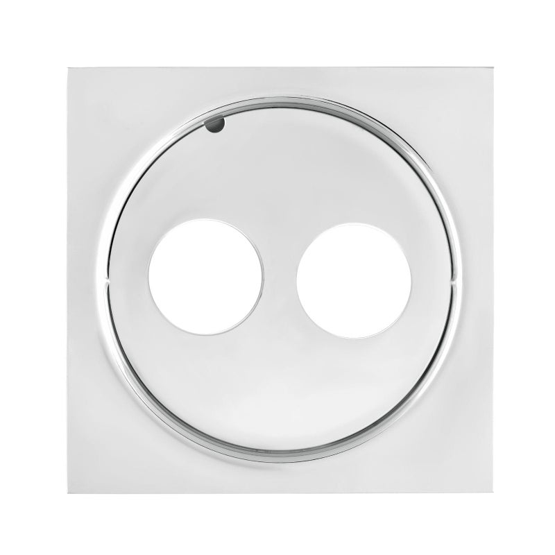 NEW WARE® 5 * 5 Inch Stainless Steel Bathroom Jali/Trap Floor Drain with Double Hole - Chrome Finish - Image 1