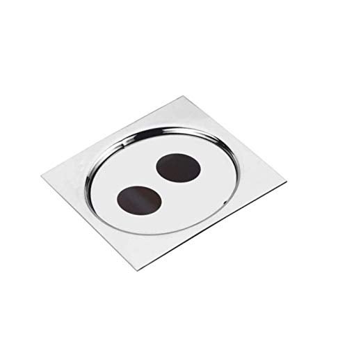 NEW WARE® 5 * 5 Inch Stainless Steel Bathroom Jali/Trap Floor Drain with Double Hole - Chrome Finish - Image 2