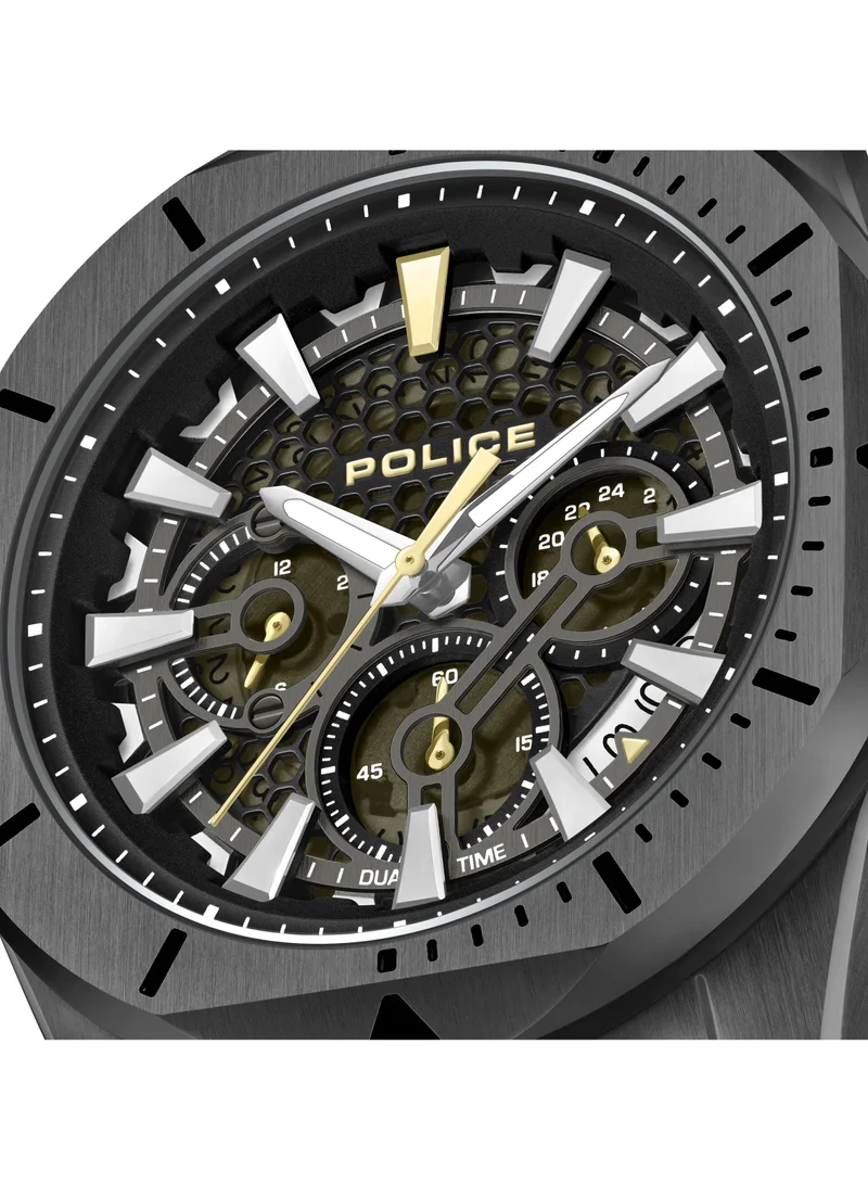 بوليس Electrical 45mm Men's Chronograph Watch with Black Leather Strap
