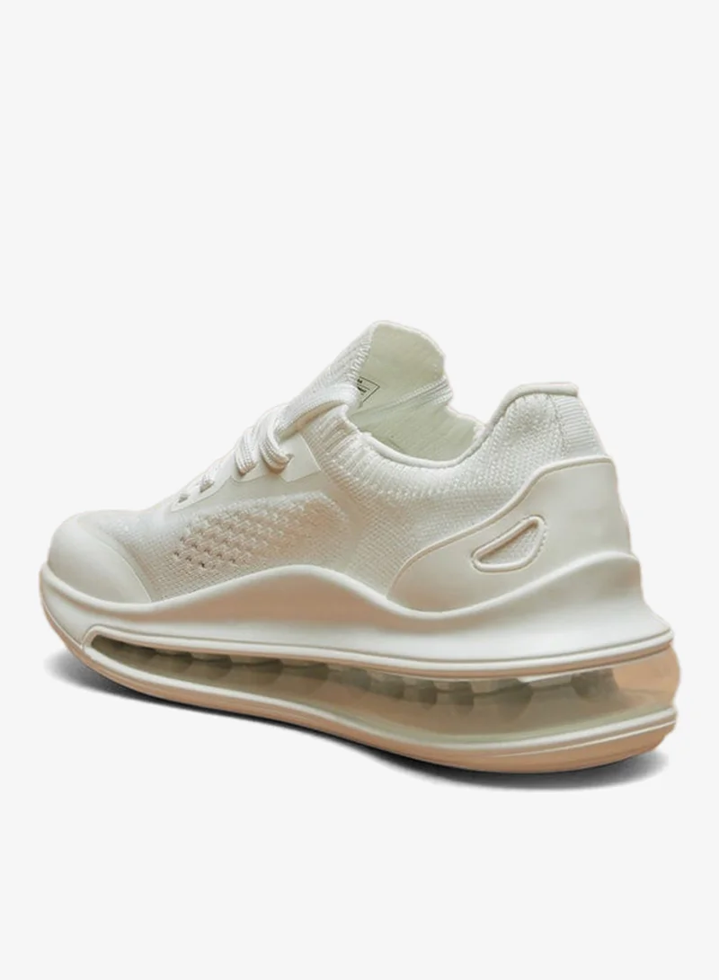 Dash Monotone Walking Shoes with Lace-Up Closure