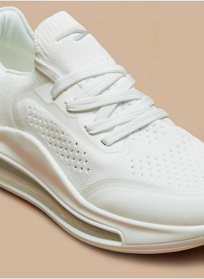 Dash Monotone Walking Shoes with Lace-Up Closure