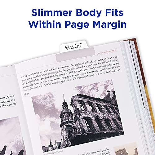 Avery Margin Ultra Tabs, 2.5" x 1", 2-Side Writable, White, 24 Repositionable Page Tabs (74789) - Image 2