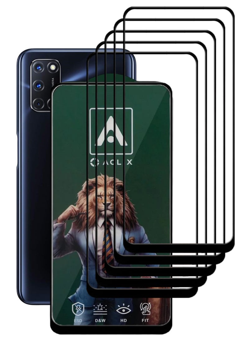 ACLIX 5 Pieces Antistatic ESD Dustproof Premium Quality High Definition Tempered Glass Screen Protector Designed For Oppo A52 - Image 1