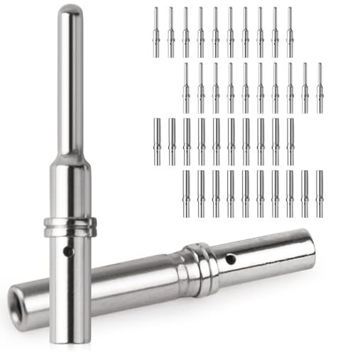 JRready Deutsch Connector Pins and Sockets Solid Contacts Size 16 - ST6364 20Pair Male Pins 0460-202-16141/ Female Pins 0462-201-16141, DT Connector Terminals Wire Size 16-20AWG - Image 1
