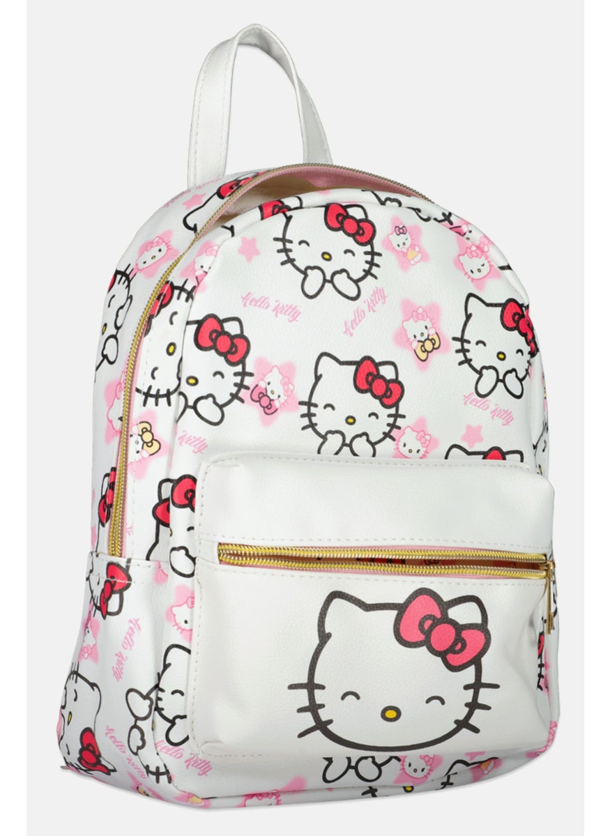Hello Kitty by Sanrio - Kids Girl Graphic Print Backpack 25 H x 20 L x 8 W cm, White - Image 1