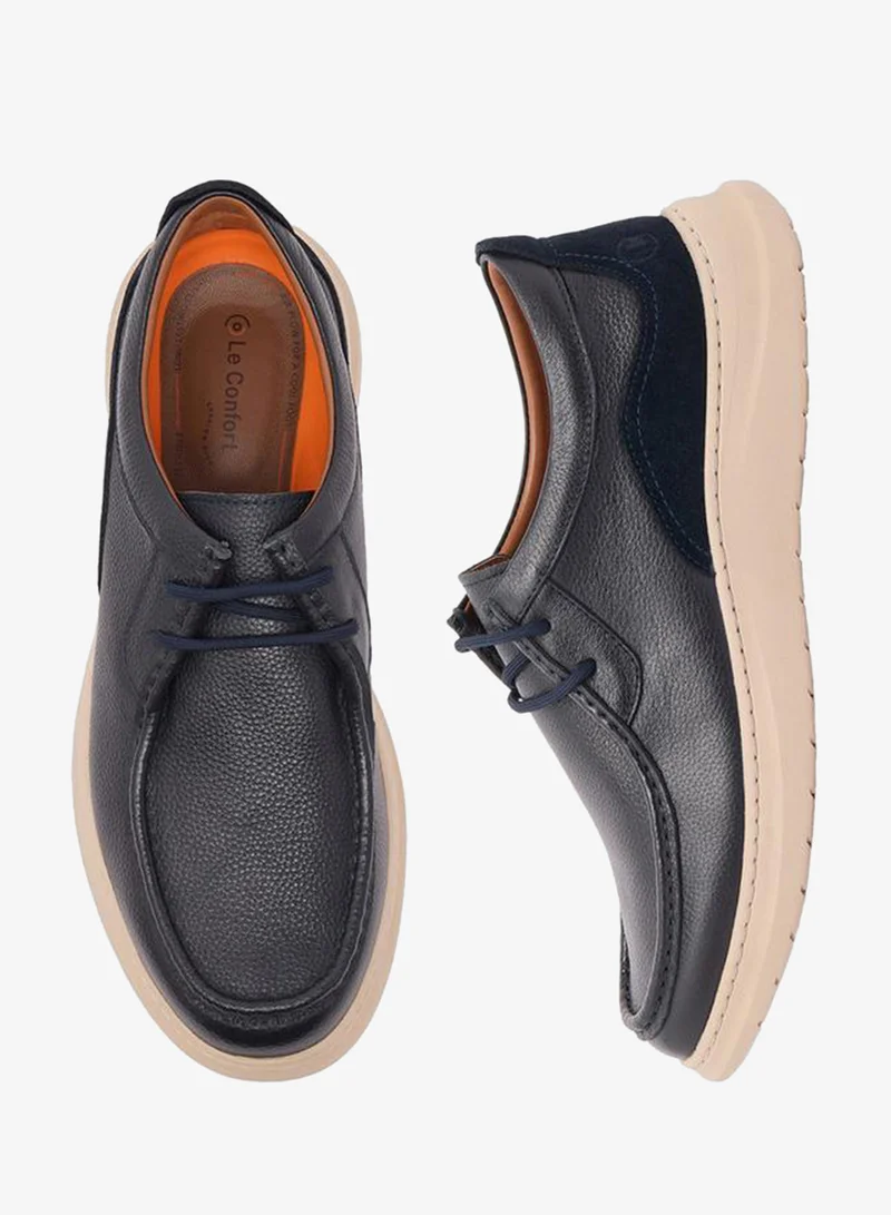 لو كونفورت Men Leather Lace-Up Ankle Sneakers