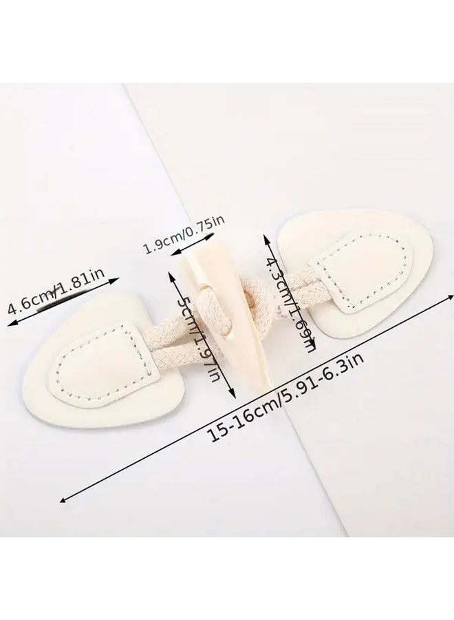 Coffee Faux Leather Toggle Buttons 4 Pairs Sew On Decorative Fasteners for Coats Jackets Duffle Bag - Image 3