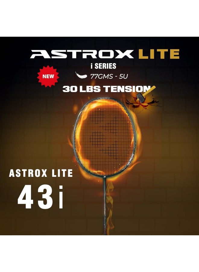 I-Series Strung Badminton Racquet, 5U G4 | Graphite Badminton Racket for Intermediate Players | 30 lbs Tension | Astrox Lite 37i,43i,45i Voltric Lite 35i,40i,47i Developed in Japan