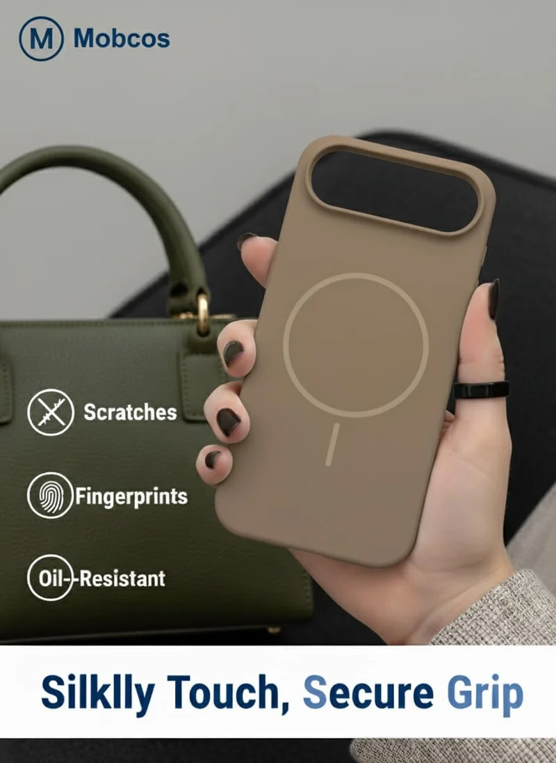 Mobcos Mobcos iPhone 17 Air Brown Mobcos iPhone 17 Air Brown Luxury Magnetic Compatible for iPhone Series – Shockproof, Slim Fit, Soft-Touch Protective Cover with Magnetic Wireless Charging Support  | Best Price UAE