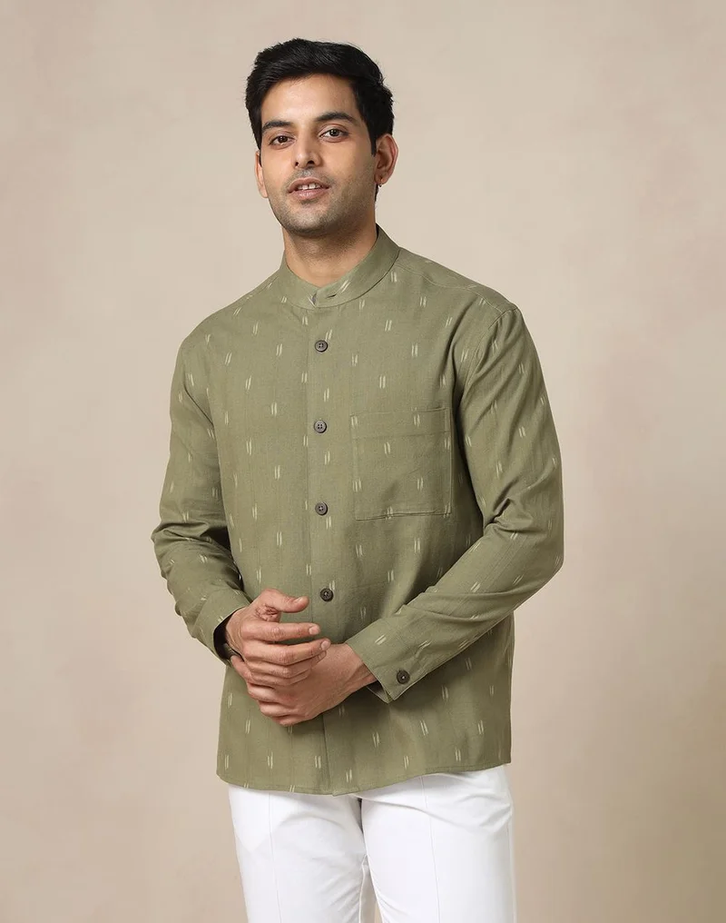 فاب انديا Green Cotton Shirt